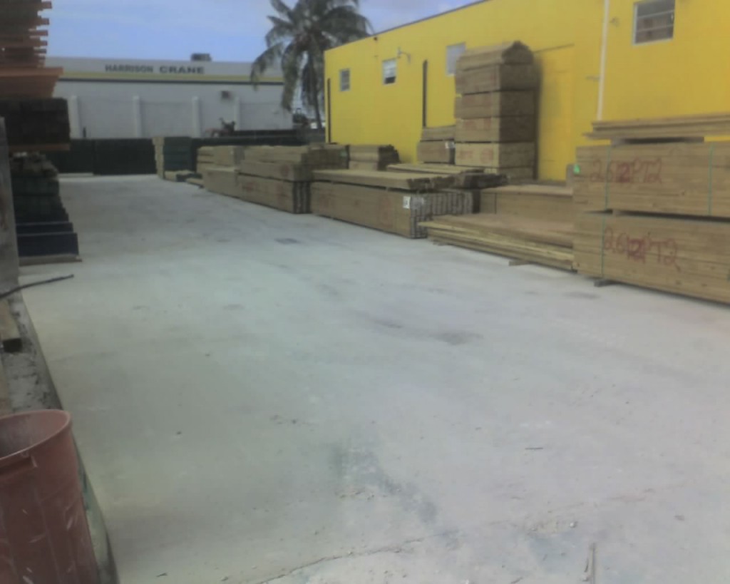 Commercial concrete foundation in use
