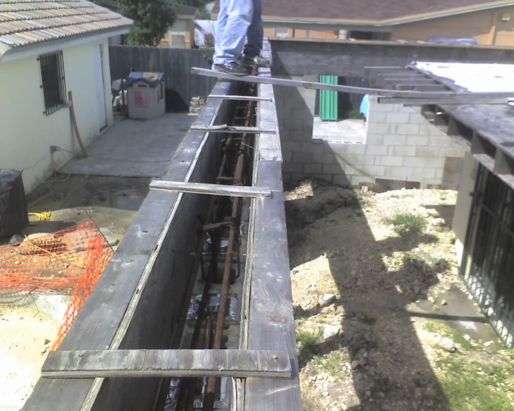 Rear home addition tie-beam