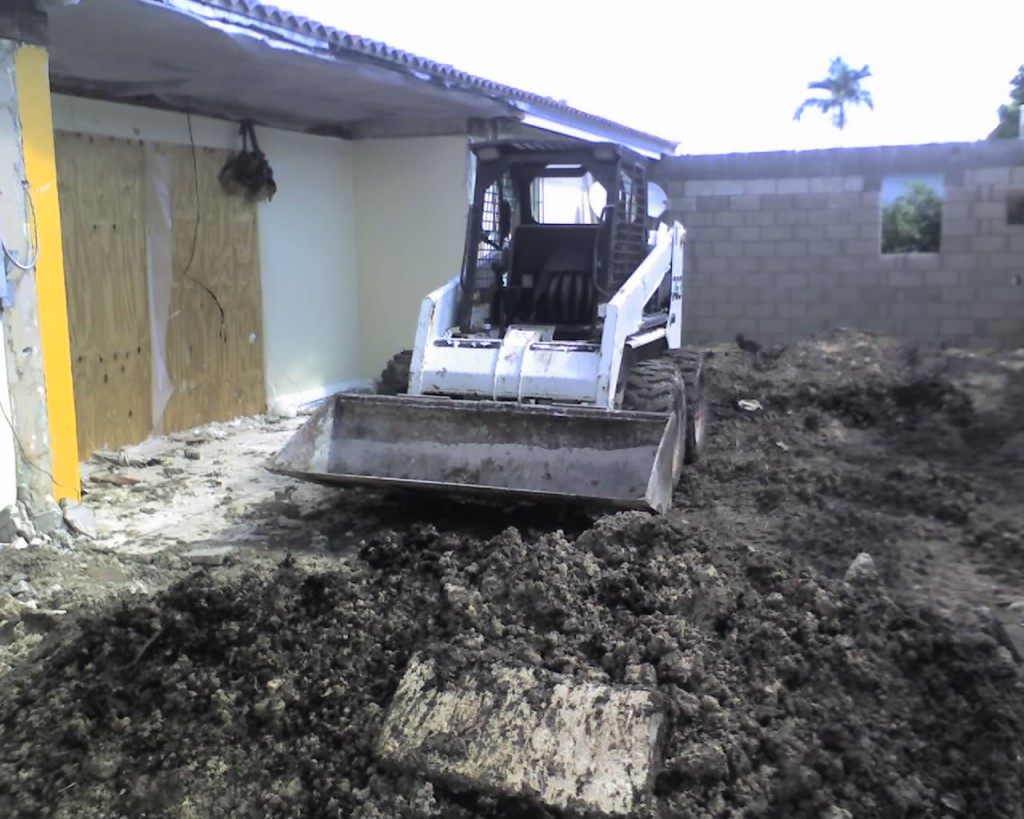 Rear home addition exterior walls