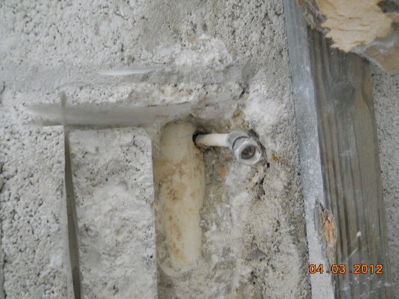 Punctured pipe causing the mold