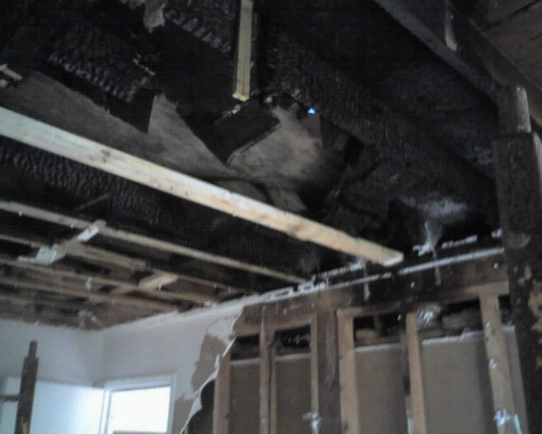Fire damage roof