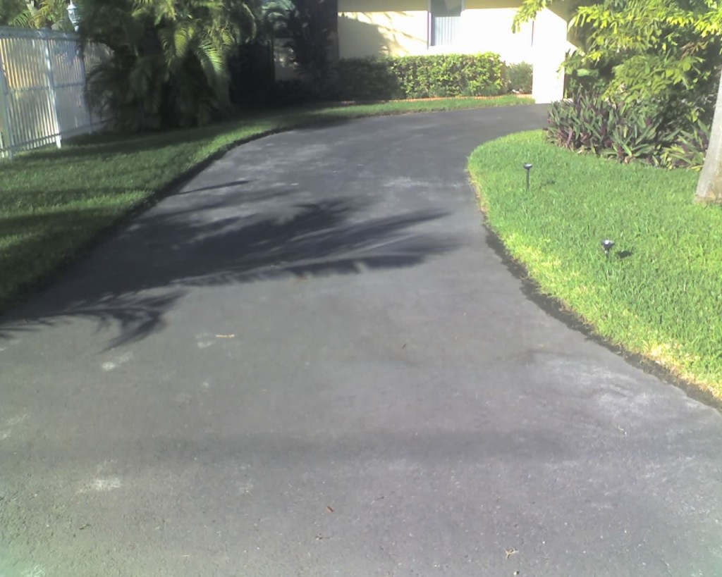 Driveway before travertine paver installation