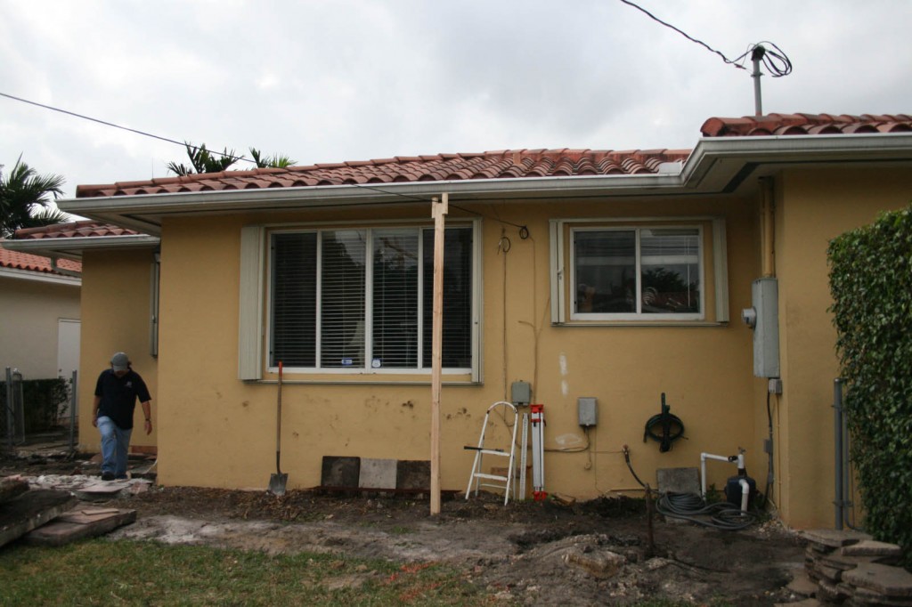 Before photo of area where home addition will be constructed