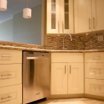 Finalized kitchen with new cabinets, sink and appliances