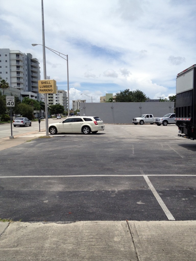Construction of commercial parking lot in Miami