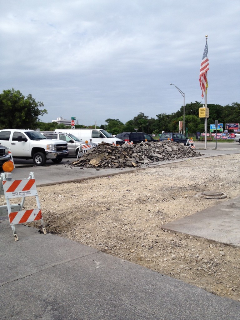 Preparing drainage for commercial parking lot