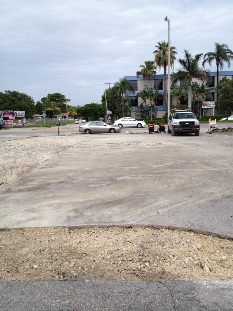 Preparing drainage for commercial parking lot