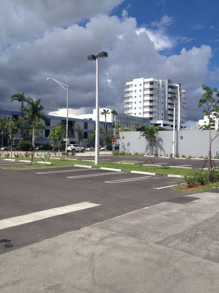 Finalized commercial parking lot