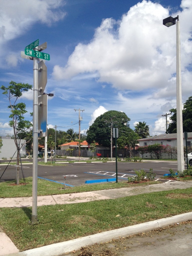 After photo of finalized commercial parking lot construction