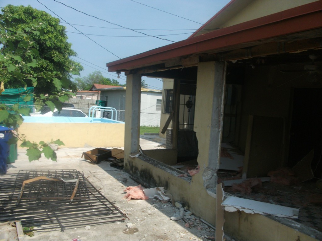 Photo of illegal addition during demolition