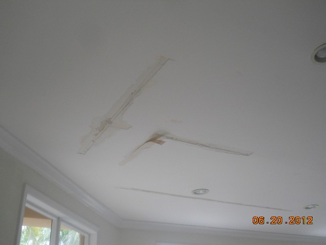 Interior roof affected by roof leak