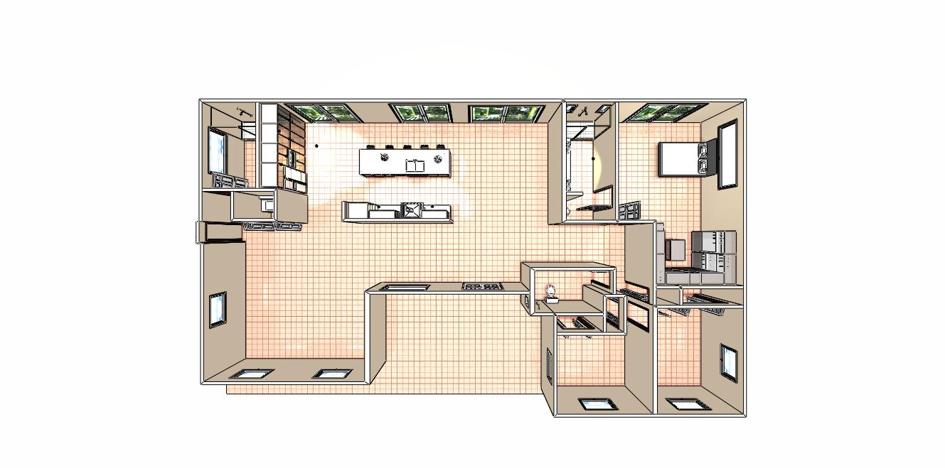 Top view of home remodel rendering