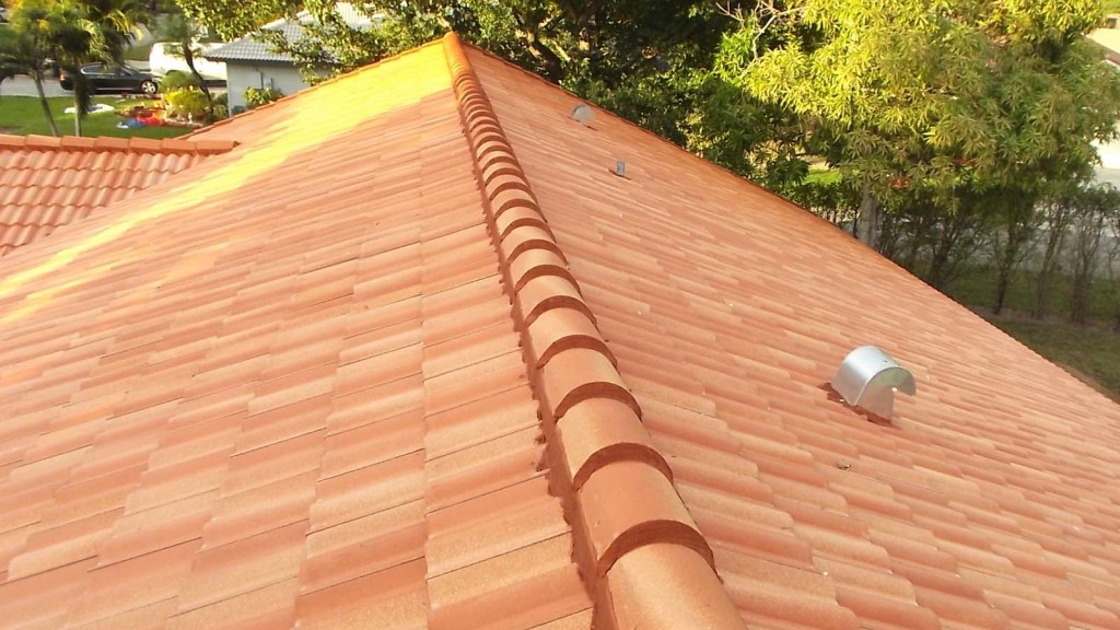 New barrel tile roof completed