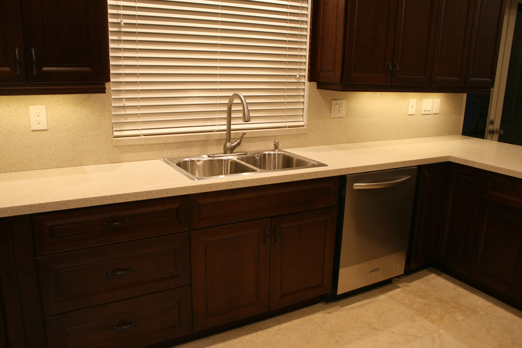 New solid wood kitchen cabinets and stainless steel dishwasher