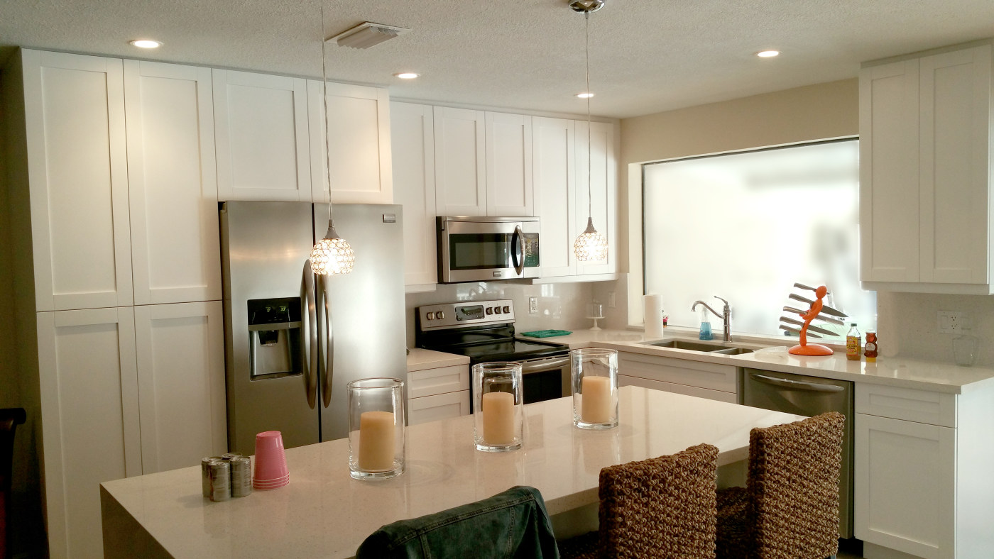 After photo of remodeled kitchen with open layout design