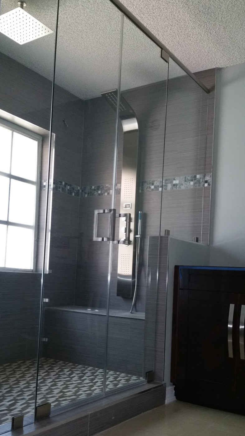 Installation of new glass shower doors