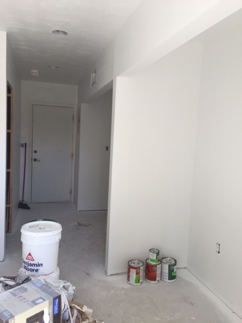 Drywall at laundry area