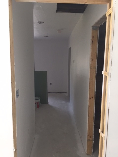 Drywall at bedroom entrance