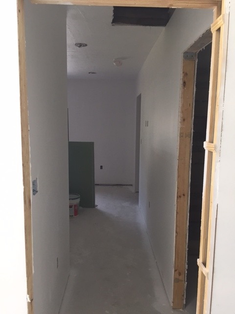 Drywall at bedroom entrance