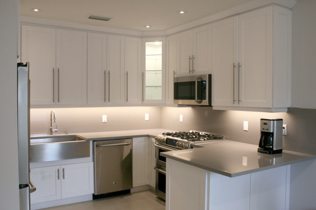 After photo of remodeled Open Kitchen with Quartz Counter Top & Stainless Steel Appliances