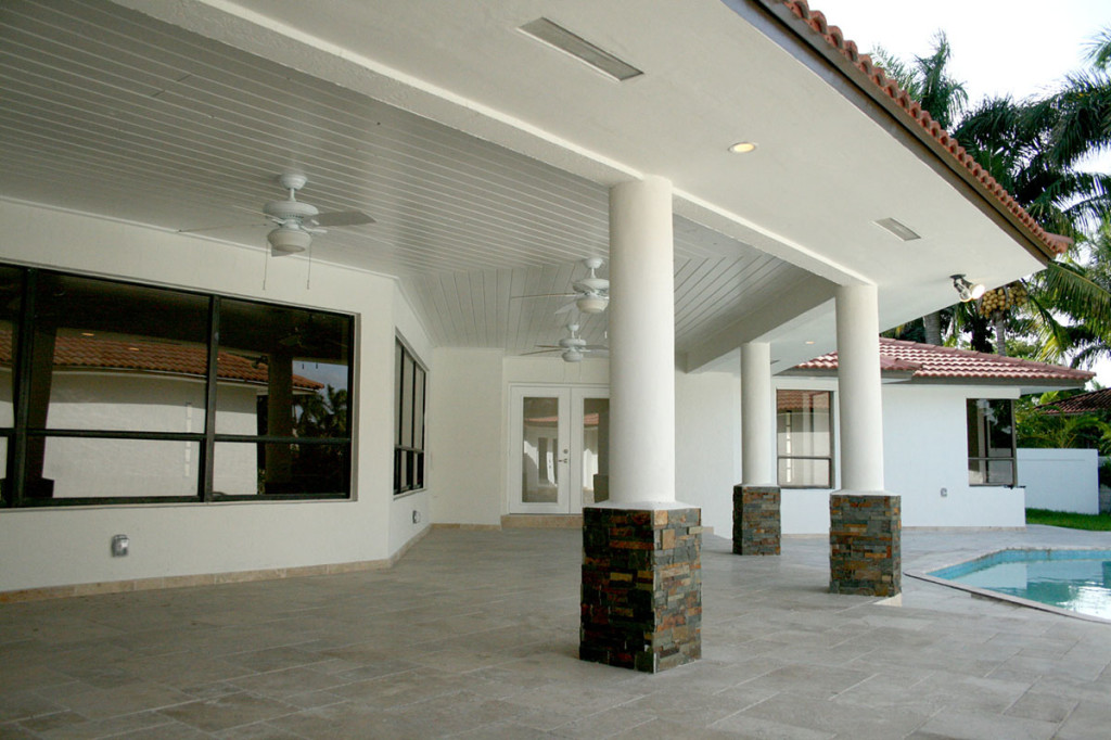 Travertine Pavers installed by general contractor Rausa Builders Corp.