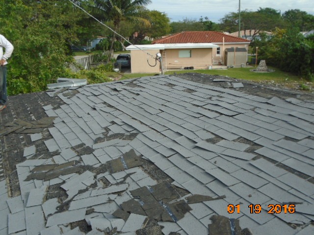 During photo of old shingles being removed