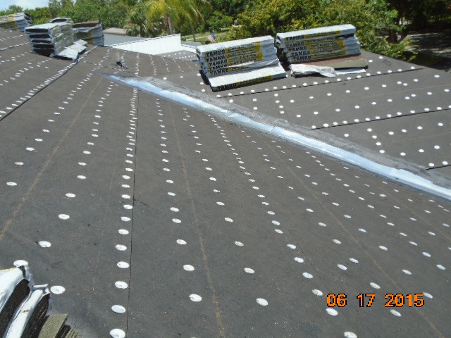Installed roof paper & tin-cap