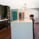 After photo of finished open floor plan kitchen remodel