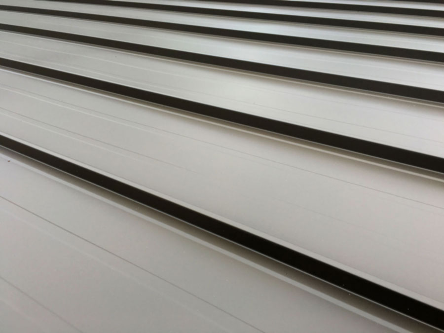 Close-up of Galvalume Standing Seam Metal Roof