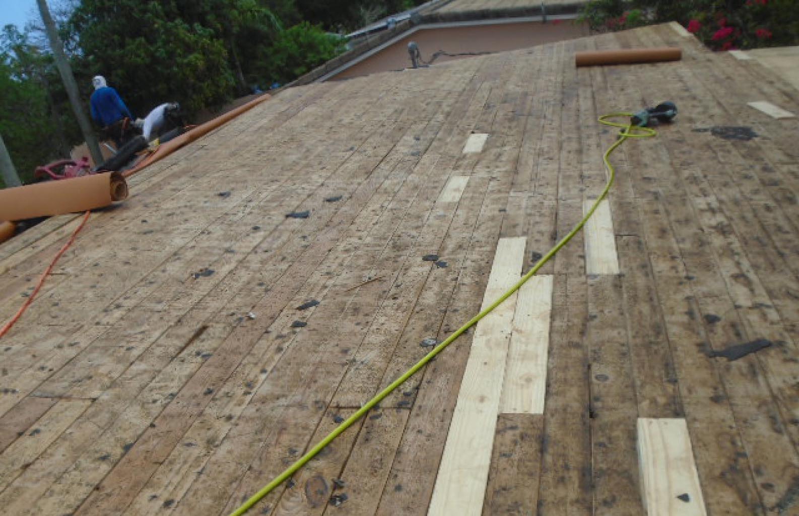 Repairs to rotted decking / sheathing