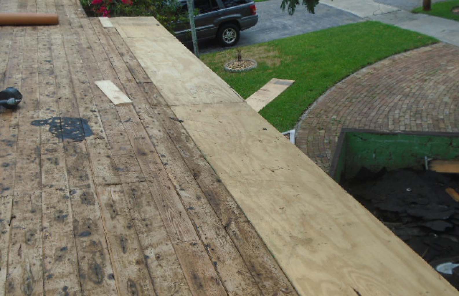 Repairs to rotted decking / sheathing