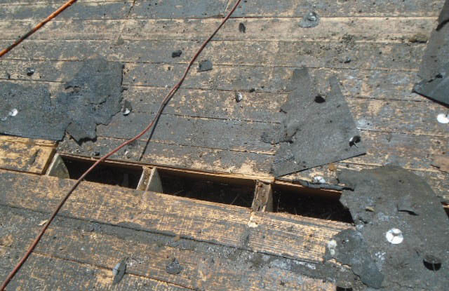 Decking repairs after flat roof removal