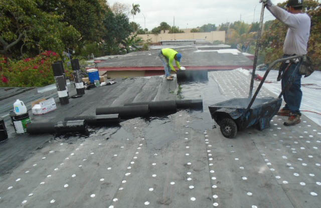 Hot Mop installed over flat roof