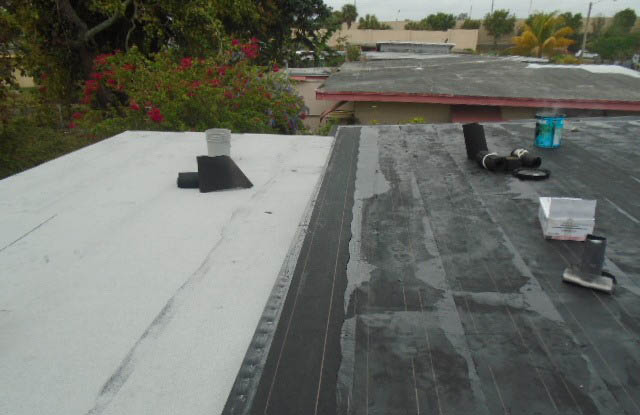 White cap rolled over flat roof
