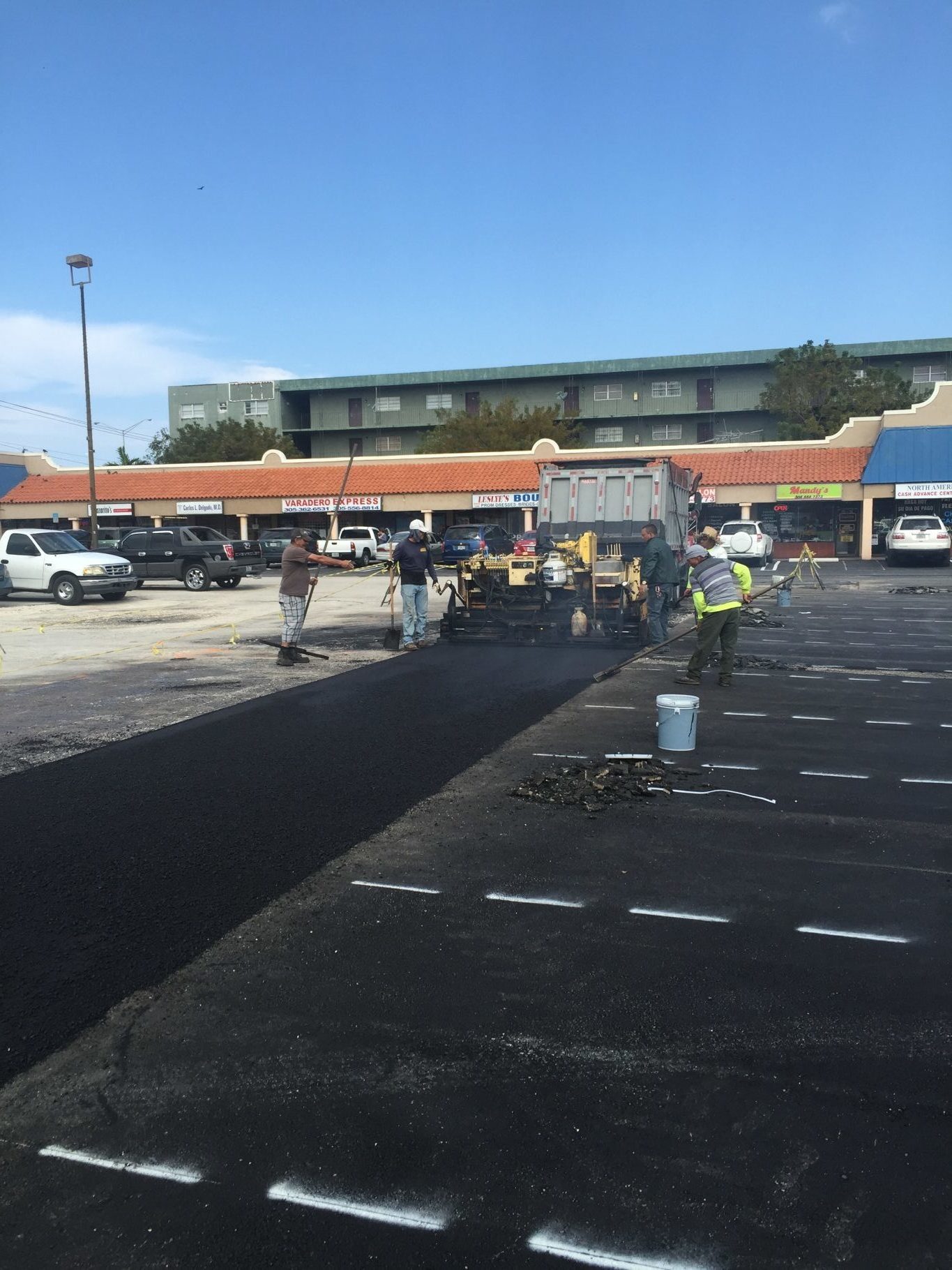 Ending Phase One of new parking lot commercial construction