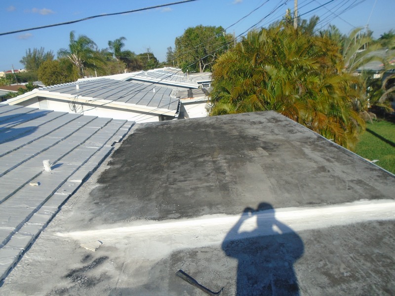 Before flat tile roof replacement