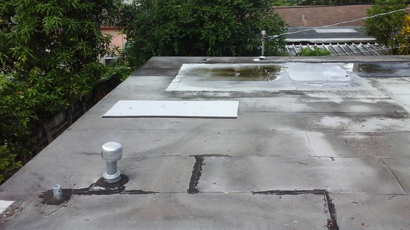 Before flat roof replacement