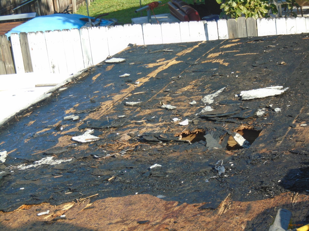 Removal of old flat roof