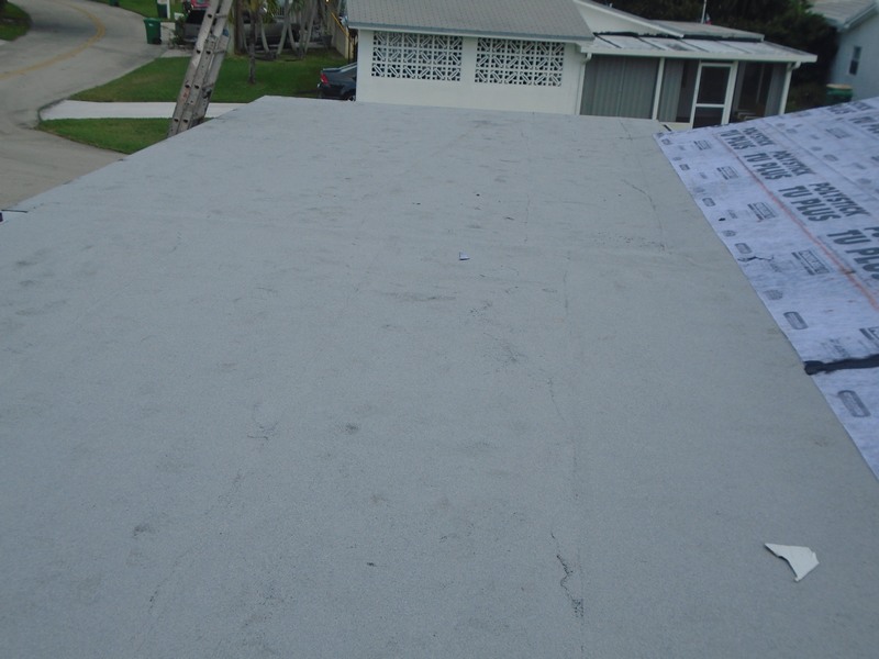 Granulated cap sheet installed over flat roof