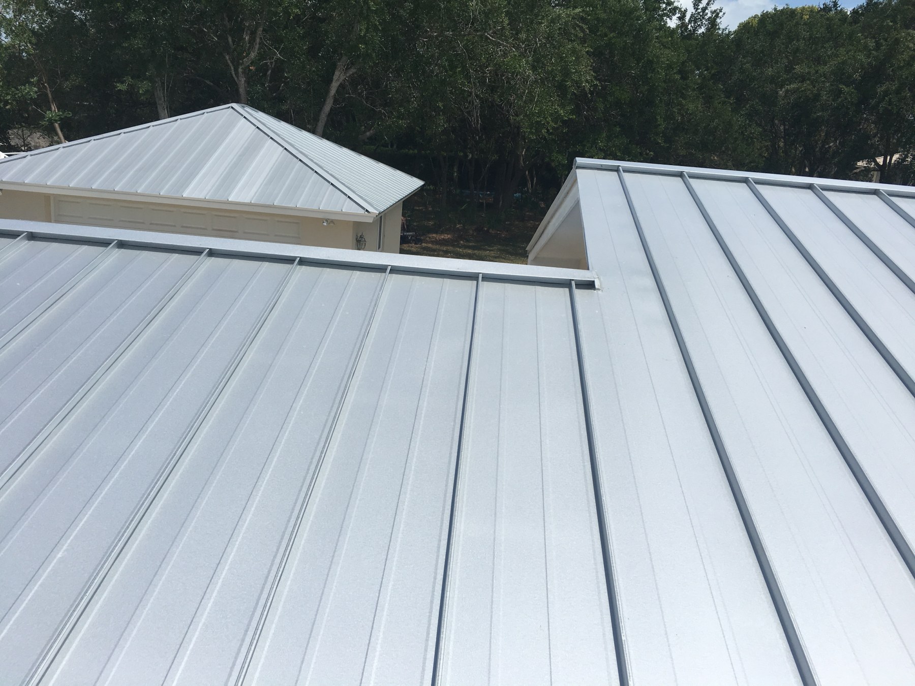 Close up of standing seam roof