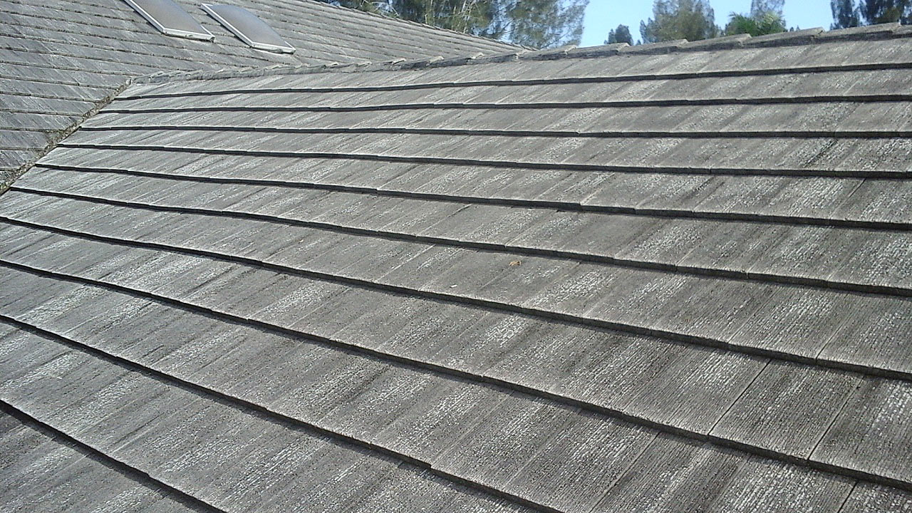 Before Flat Tile Roof Replacement