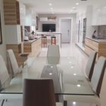 Completed kitchen with open concept design