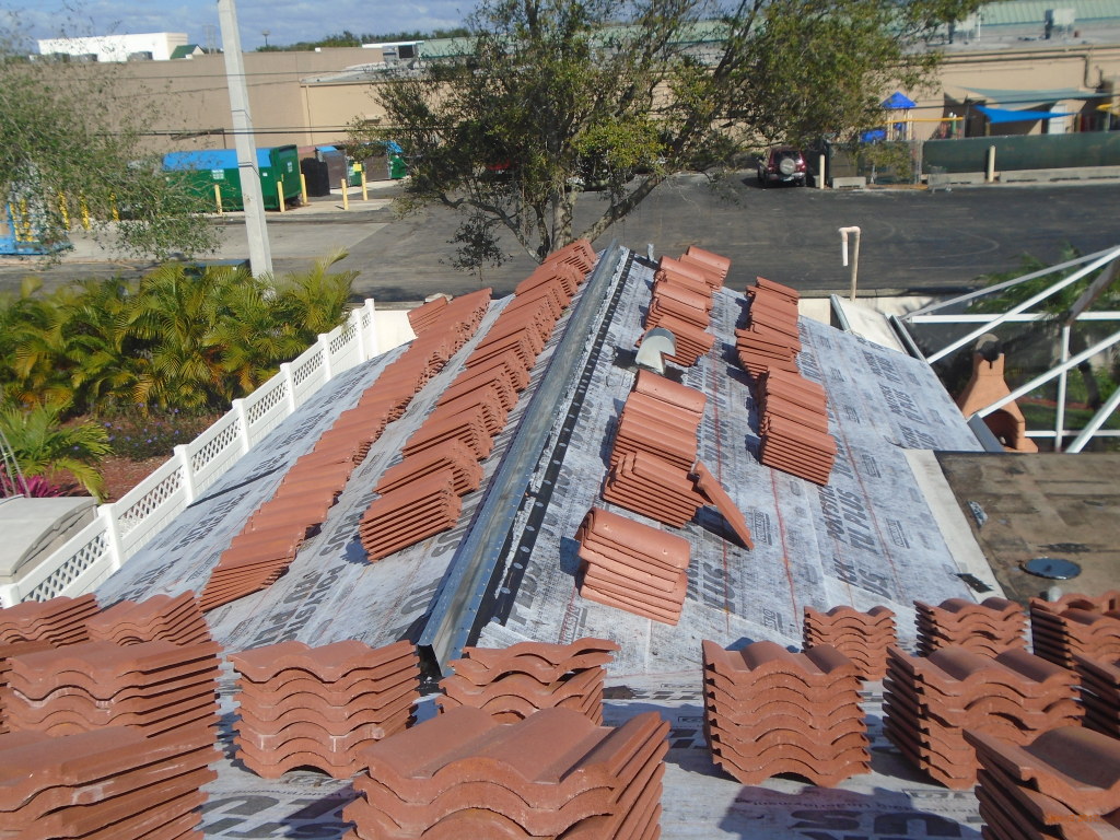 Red roof tile ready for install