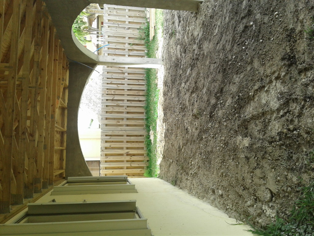 Shell of covered patio construction