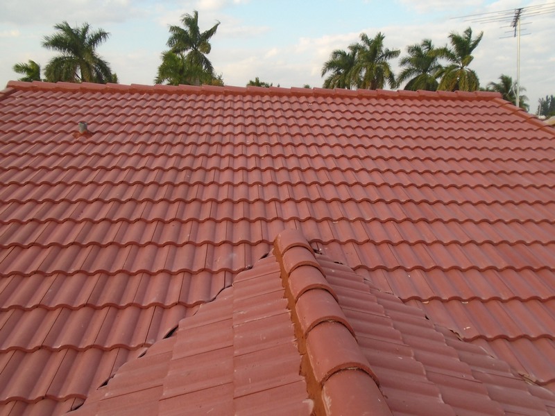 After photo of concrete tile roof