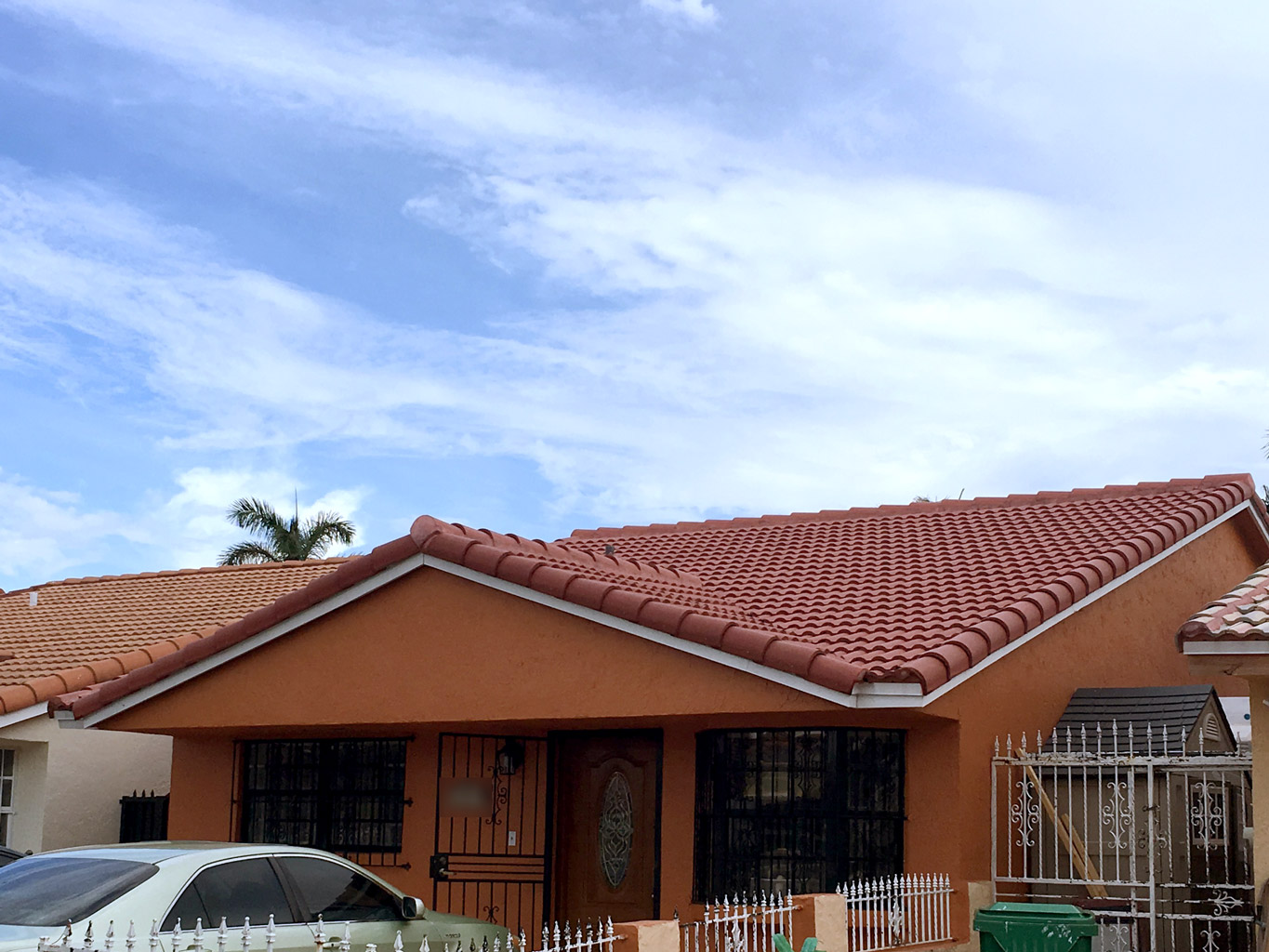 Completed concrete tile roof