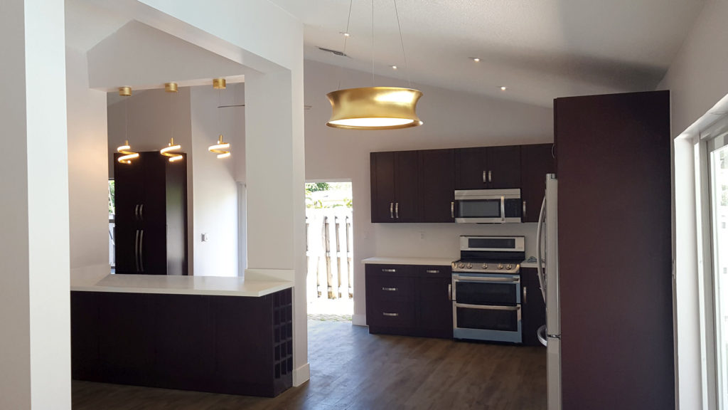 After photo of open kitchen floor plan
