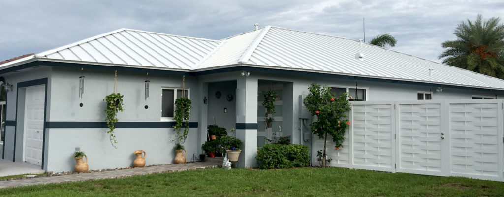 Metal Roof in Stone White
