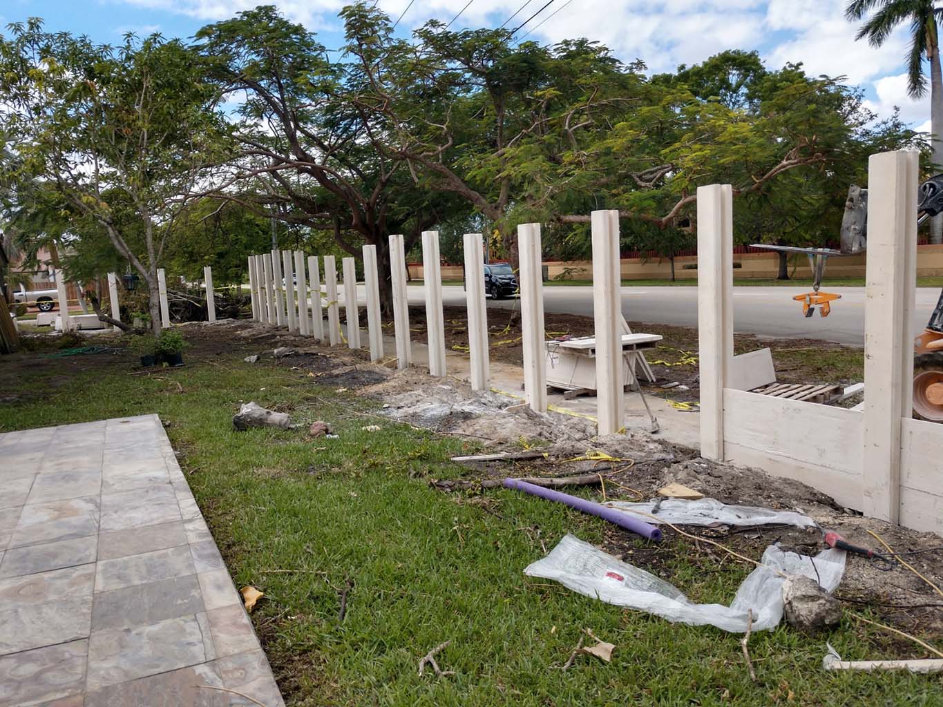 Installation of precast concrete columns