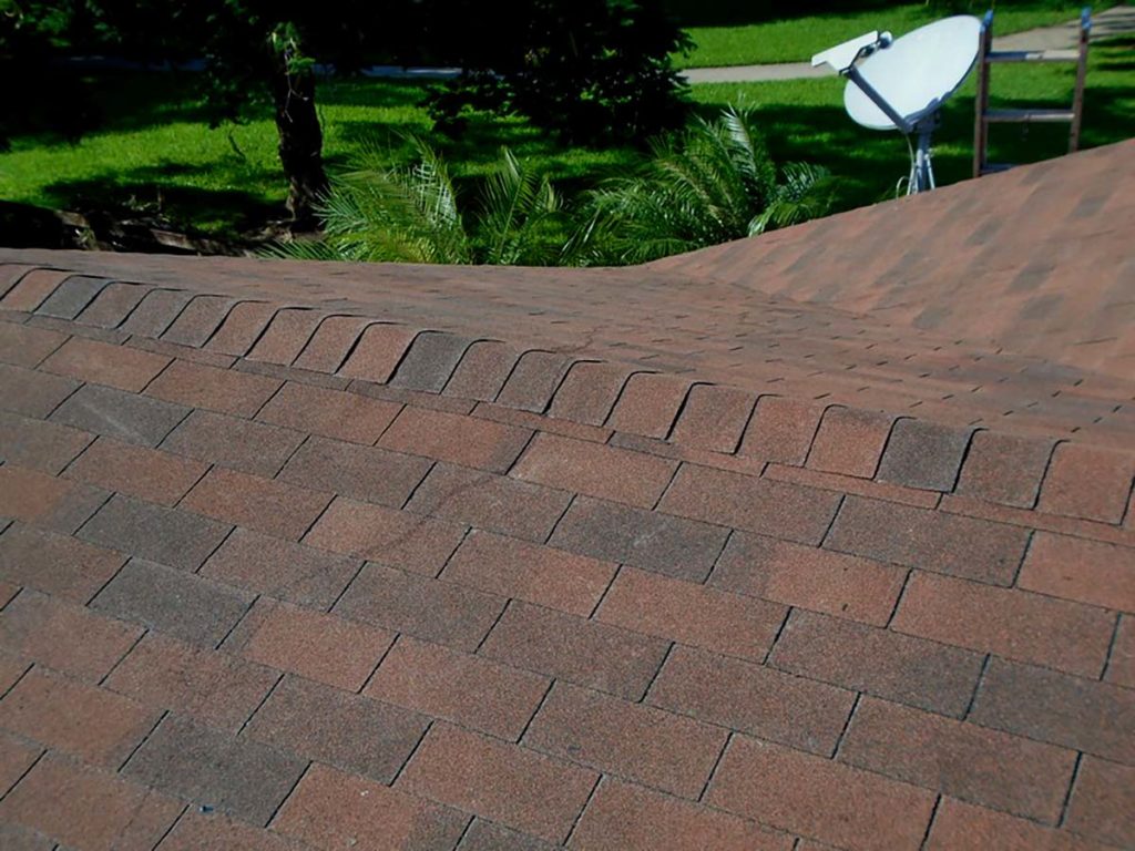3-tab shingle, Rustic Hickory installed
